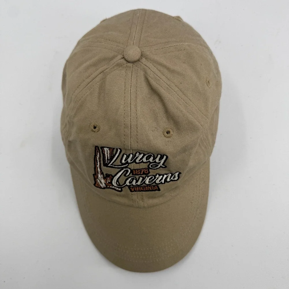 Anvil Luray Caverns Hat Mens OSFA Tan Embroidered Souvenir Dad Cap Virginia